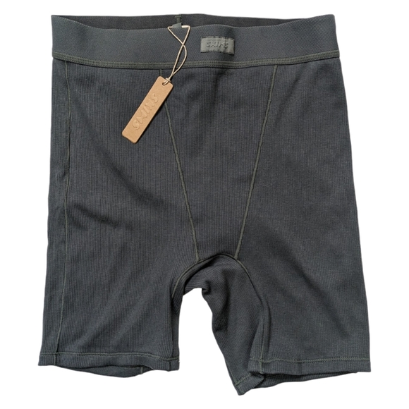 SKIMS Other - Skims Womens Cotton Rib Boxers Small Deep Sea Green Limited NEW